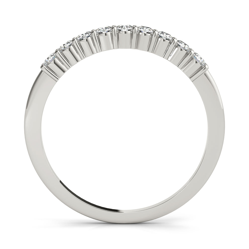 Shared Prong Half Eternity Ring in Gold & Platinum