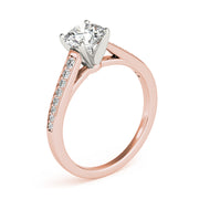 Classic Cathedral Semi Mount Ring Round Diamond Engagement Ring in 10K/14K gold and platinum with certified lab-grown or natural diamonds