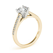 Classic Cathedral Semi Mount Ring Round Diamond Engagement Ring in 10K/14K gold and platinum with certified lab-grown or natural diamonds
