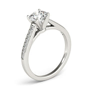 Classic Cathedral Semi Mount Ring Round Diamond Engagement Ring in 10K/14K gold and platinum with certified lab-grown or natural diamonds