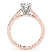 Classic Cathedral Semi Mount Ring Round Diamond Engagement Ring in 10K/14K gold and platinum with certified lab-grown or natural diamonds