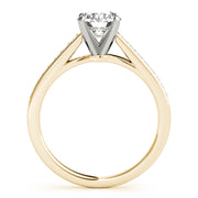 Classic Cathedral Semi Mount Ring Round Diamond Engagement Ring in 10K/14K gold and platinum with certified lab-grown or natural diamonds