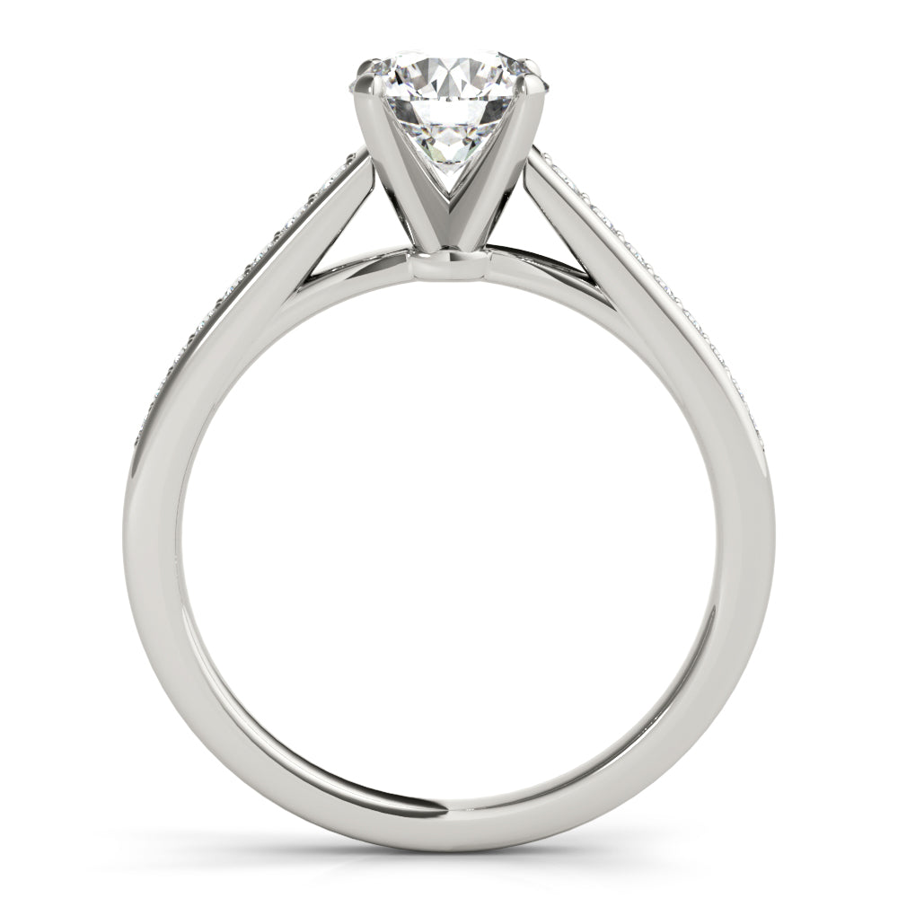 Classic Cathedral Semi Mount Ring Round Diamond Engagement Ring in 10K/14K gold and platinum with certified lab-grown or natural diamonds