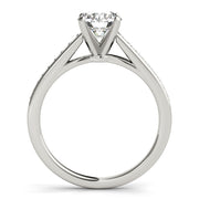 Classic Cathedral Semi Mount Ring Round Diamond Engagement Ring in 10K/14K gold and platinum with certified lab-grown or natural diamonds