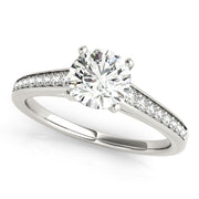 Classic Cathedral Semi Mount Ring Round Diamond Engagement Ring in 10K/14K gold and platinum with certified lab-grown or natural diamonds
