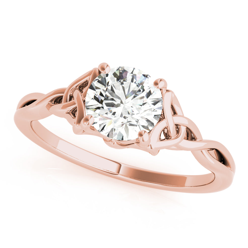 Majestic Color Solitaire Round Diamond Engagement Ring in 10K/14K gold and platinum with certified lab-grown or natural diamonds