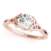 Majestic Color Solitaire Round Diamond Engagement Ring in 10K/14K gold and platinum with certified lab-grown or natural diamonds