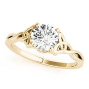 Majestic Color Solitaire Round Diamond Engagement Ring in 10K/14K gold and platinum with certified lab-grown or natural diamonds