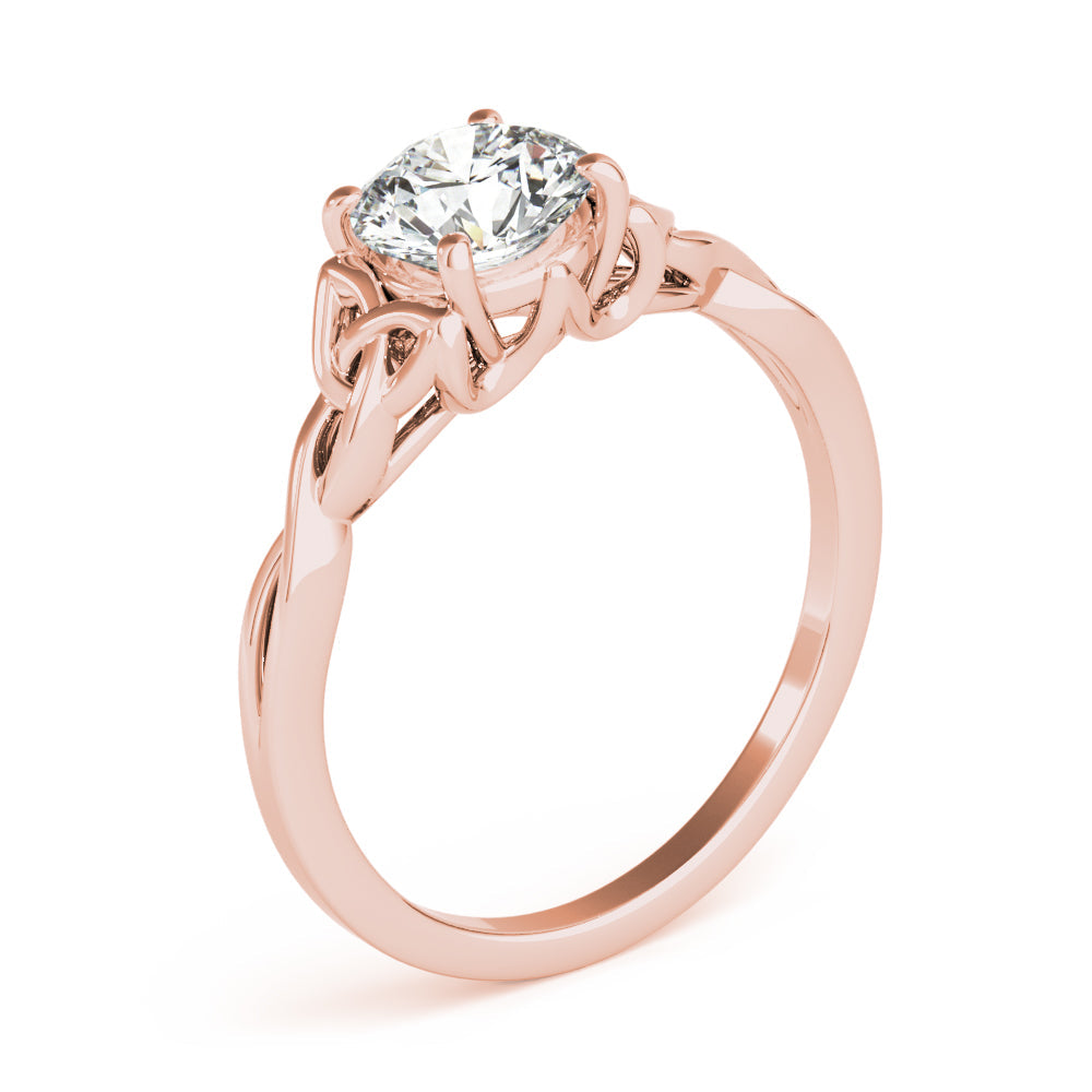 Majestic Color Solitaire Round Diamond Engagement Ring in 10K/14K gold and platinum with certified lab-grown or natural diamonds