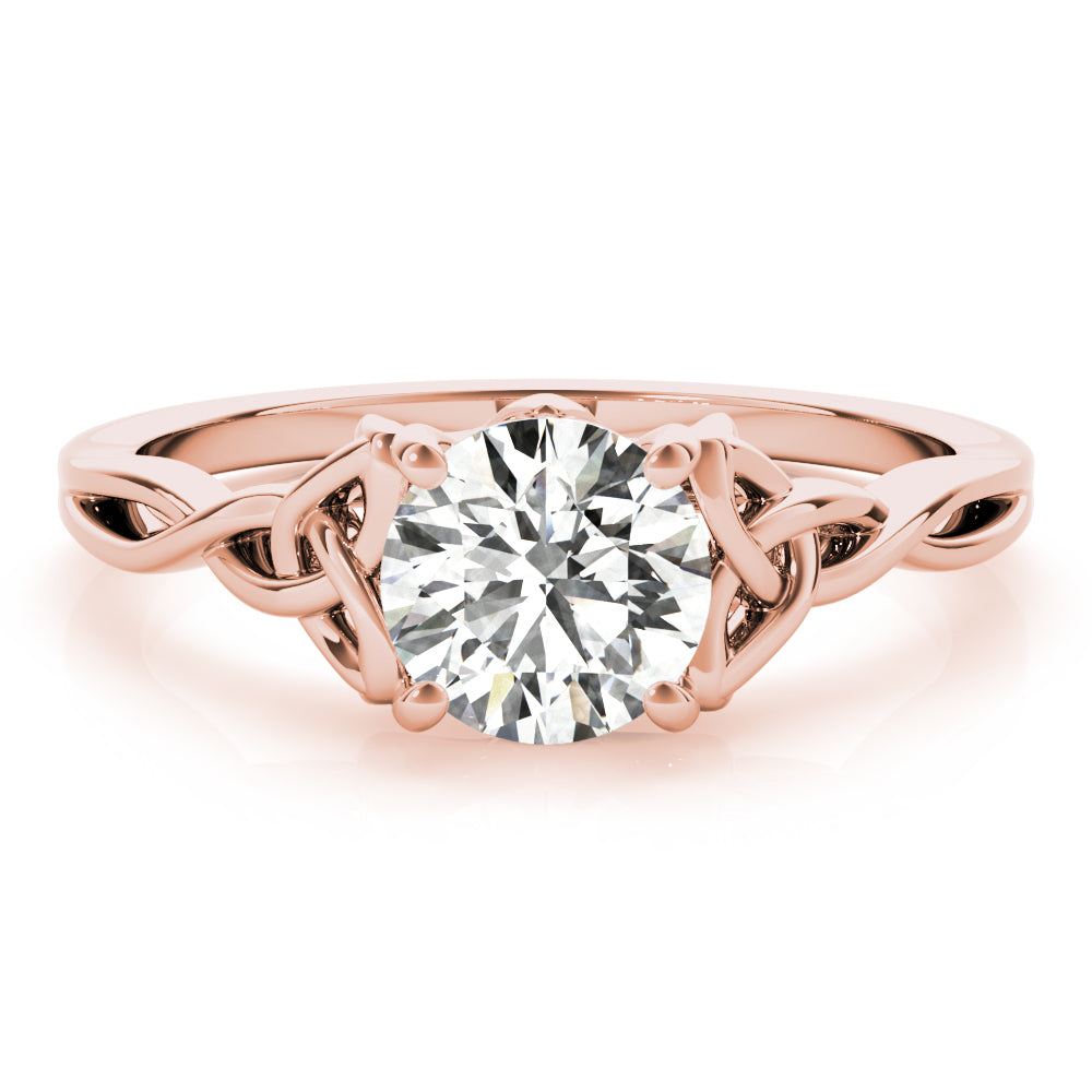 Majestic Color Solitaire Round Diamond Engagement Ring in 10K/14K gold and platinum with certified lab-grown or natural diamonds