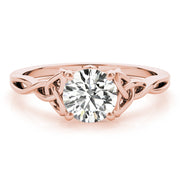 Majestic Color Solitaire Round Diamond Engagement Ring in 10K/14K gold and platinum with certified lab-grown or natural diamonds