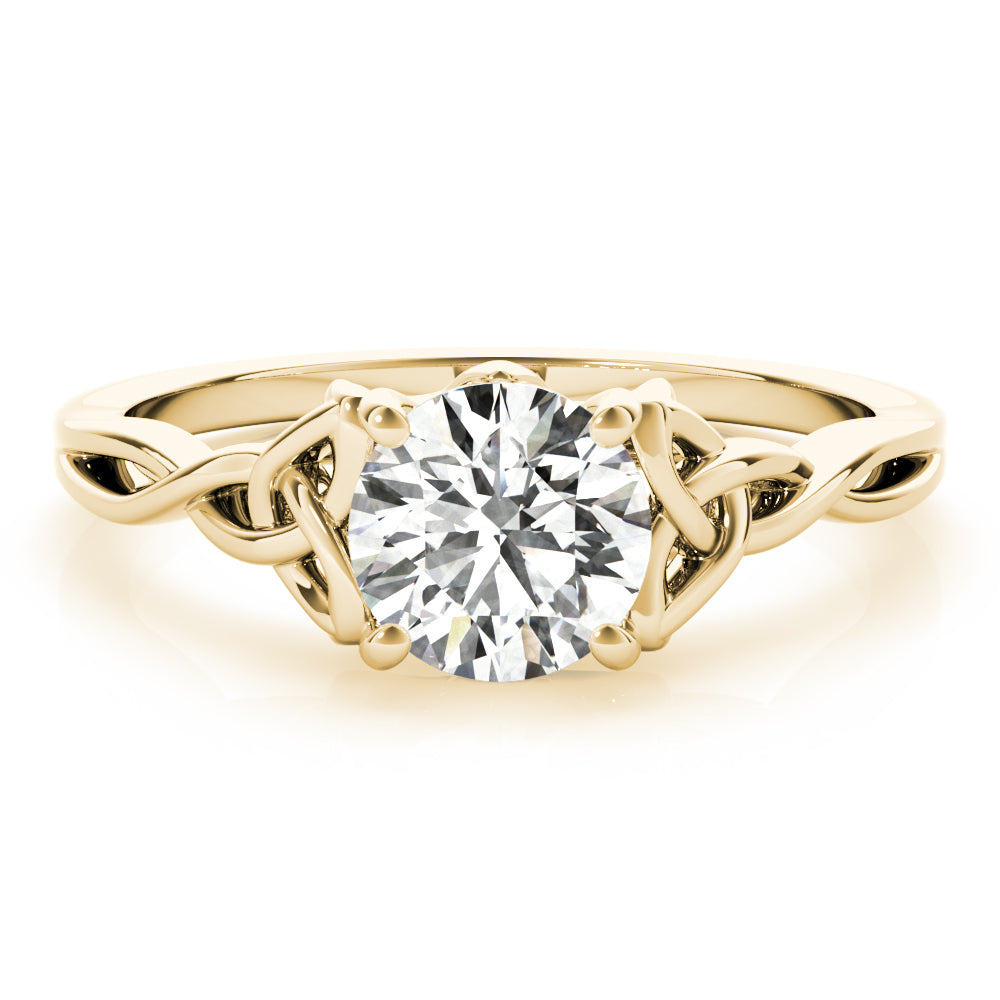 Majestic Color Solitaire Round Diamond Engagement Ring in 10K/14K gold and platinum with certified lab-grown or natural diamonds
