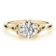Majestic Color Solitaire Round Diamond Engagement Ring in 10K/14K gold and platinum with certified lab-grown or natural diamonds
