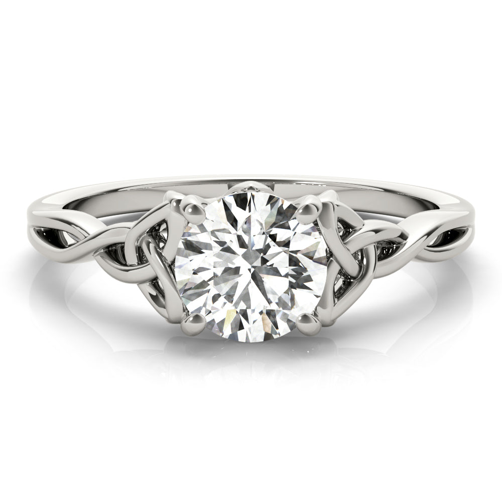 Majestic Color Solitaire Round Diamond Engagement Ring in 10K/14K gold and platinum with certified lab-grown or natural diamonds