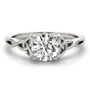 Majestic Color Solitaire Round Diamond Engagement Ring in 10K/14K gold and platinum with certified lab-grown or natural diamonds