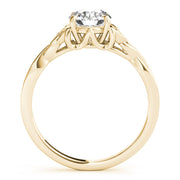 Majestic Color Solitaire Round Diamond Engagement Ring in 10K/14K gold and platinum with certified lab-grown or natural diamonds
