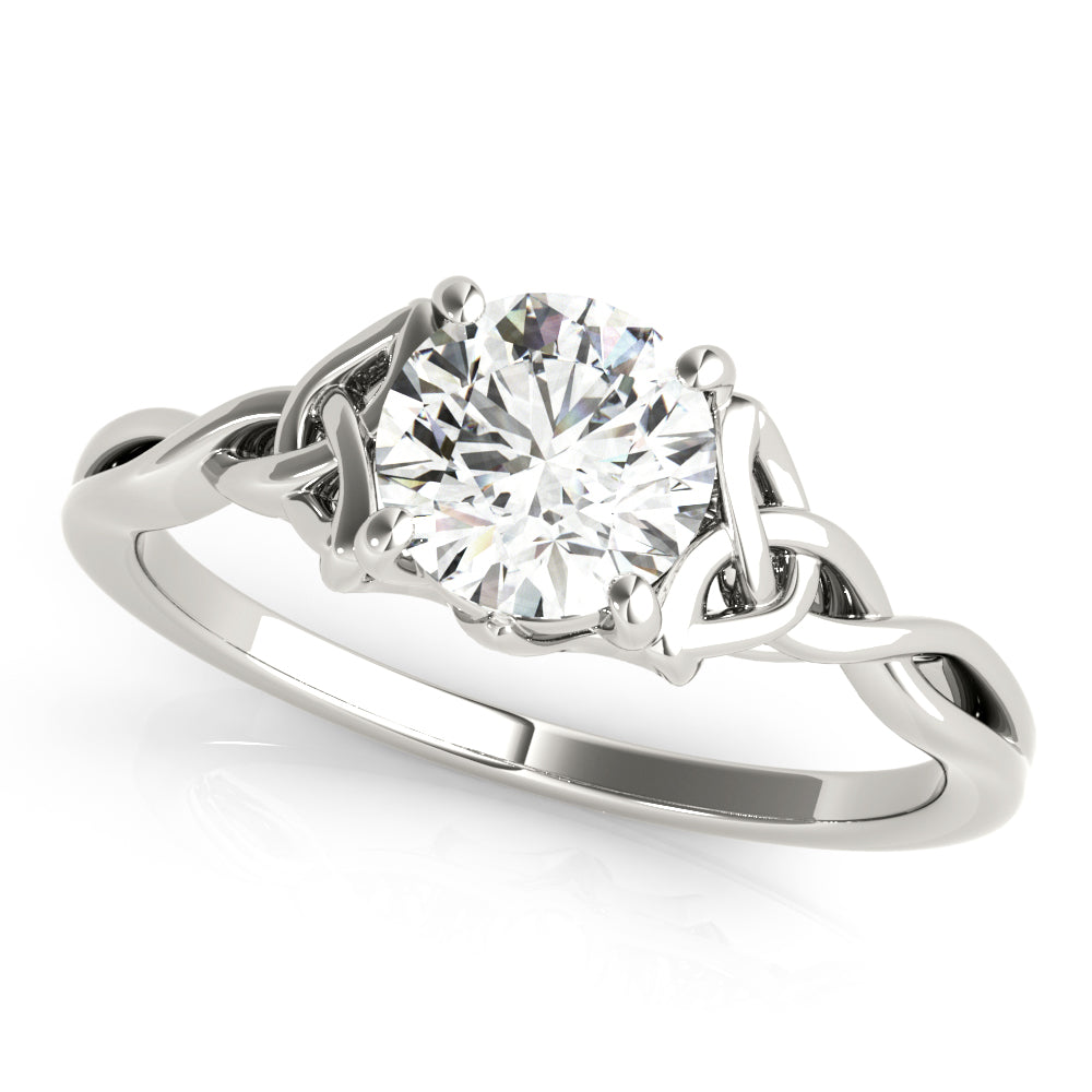 Majestic Color Solitaire Round Diamond Engagement Ring in 10K/14K gold and platinum with certified lab-grown or natural diamonds