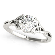 Majestic Color Solitaire Round Diamond Engagement Ring in 10K/14K gold and platinum with certified lab-grown or natural diamonds