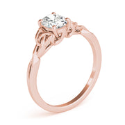 Sculpted Color Solitaire Oval Diamond Engagement Ring in 10K/14K gold and platinum with certified lab-grown or natural diamonds