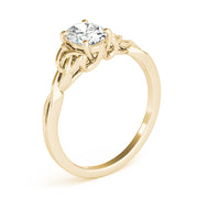 Sculpted Color Solitaire Oval Diamond Engagement Ring in 10K/14K gold and platinum with certified lab-grown or natural diamonds