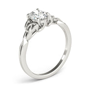 Sculpted Color Solitaire Oval Diamond Engagement Ring in 10K/14K gold and platinum with certified lab-grown or natural diamonds