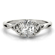 Sculpted Color Solitaire Oval Diamond Engagement Ring in 10K/14K gold and platinum with certified lab-grown or natural diamonds
