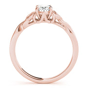 Sculpted Color Solitaire Oval Diamond Engagement Ring in 10K/14K gold and platinum with certified lab-grown or natural diamonds