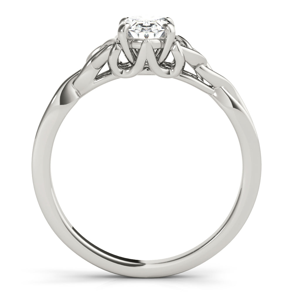 Sculpted Color Solitaire Oval Diamond Engagement Ring in 10K/14K gold and platinum with certified lab-grown or natural diamonds