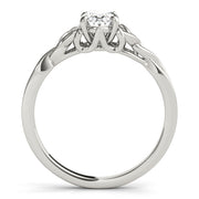 Sculpted Color Solitaire Oval Diamond Engagement Ring in 10K/14K gold and platinum with certified lab-grown or natural diamonds