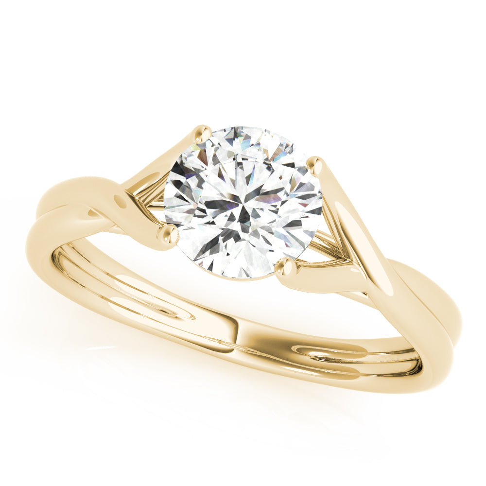 Celestial Solitaire Round Diamond Engagement Ring in 10K/14K gold and platinum with certified lab-grown or natural diamonds