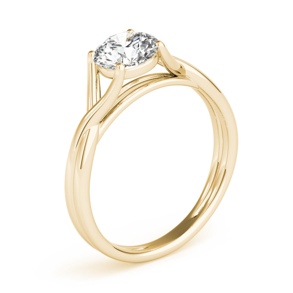 Celestial Solitaire Round Diamond Engagement Ring in 10K/14K gold and platinum with certified lab-grown or natural diamonds