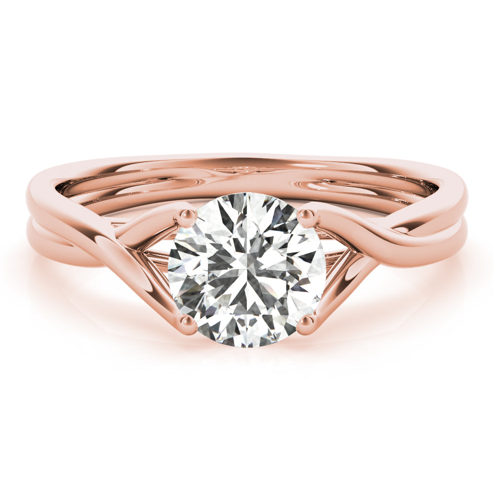 Celestial Solitaire Round Diamond Engagement Ring in 10K/14K gold and platinum with certified lab-grown or natural diamonds