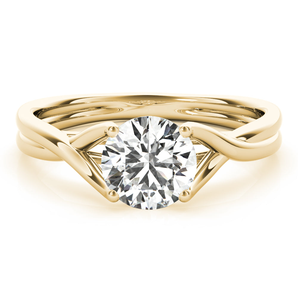 Celestial Solitaire Round Diamond Engagement Ring in 10K/14K gold and platinum with certified lab-grown or natural diamonds