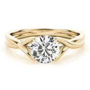 Celestial Solitaire Round Diamond Engagement Ring in 10K/14K gold and platinum with certified lab-grown or natural diamonds