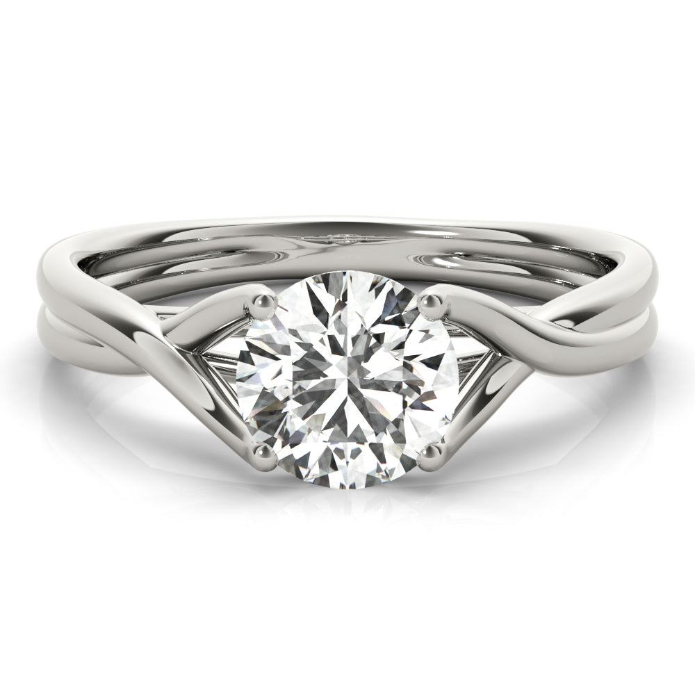 Celestial Solitaire Round Diamond Engagement Ring in 10K/14K gold and platinum with certified lab-grown or natural diamonds