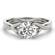 Celestial Solitaire Round Diamond Engagement Ring in 10K/14K gold and platinum with certified lab-grown or natural diamonds
