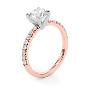 Graceful Center Round Diamond Engagement Ring in 10K/14K gold and platinum with certified lab-grown or natural diamonds