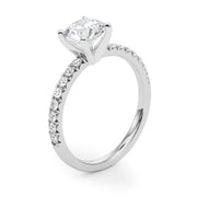 Graceful Center Round Diamond Engagement Ring in 10K/14K gold and platinum with certified lab-grown or natural diamonds