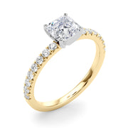 Graceful Center Round Diamond Engagement Ring in 10K/14K gold and platinum with certified lab-grown or natural diamonds
