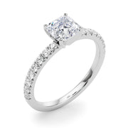 Graceful Center Round Diamond Engagement Ring in 10K/14K gold and platinum with certified lab-grown or natural diamonds