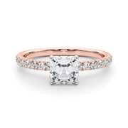 Graceful Center Round Diamond Engagement Ring in 10K/14K gold and platinum with certified lab-grown or natural diamonds