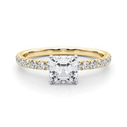 Graceful Center Round Diamond Engagement Ring in 10K/14K gold and platinum with certified lab-grown or natural diamonds