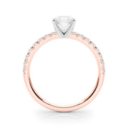 Graceful Center Round Diamond Engagement Ring in 10K/14K gold and platinum with certified lab-grown or natural diamonds
