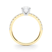 Graceful Center Round Diamond Engagement Ring in 10K/14K gold and platinum with certified lab-grown or natural diamonds