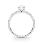 Graceful Center Round Diamond Engagement Ring in 10K/14K gold and platinum with certified lab-grown or natural diamonds