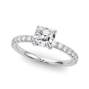 Graceful Center Round Diamond Engagement Ring in 10K/14K gold and platinum with certified lab-grown or natural diamonds