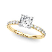 Graceful Center Round Diamond Engagement Ring in 10K/14K gold and platinum with certified lab-grown or natural diamonds