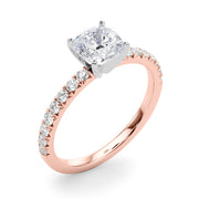 Graceful Center Round Diamond Engagement Ring in 10K/14K gold and platinum with certified lab-grown or natural diamonds
