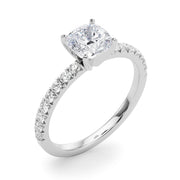 Graceful Center Round Diamond Engagement Ring in 10K/14K gold and platinum with certified lab-grown or natural diamonds