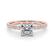 Graceful Center Round Diamond Engagement Ring in 10K/14K gold and platinum with certified lab-grown or natural diamonds